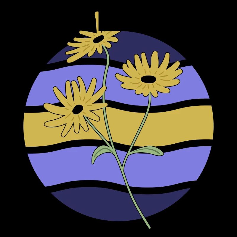 Minimal Flower Waves Pattern Vacances Vacances Été