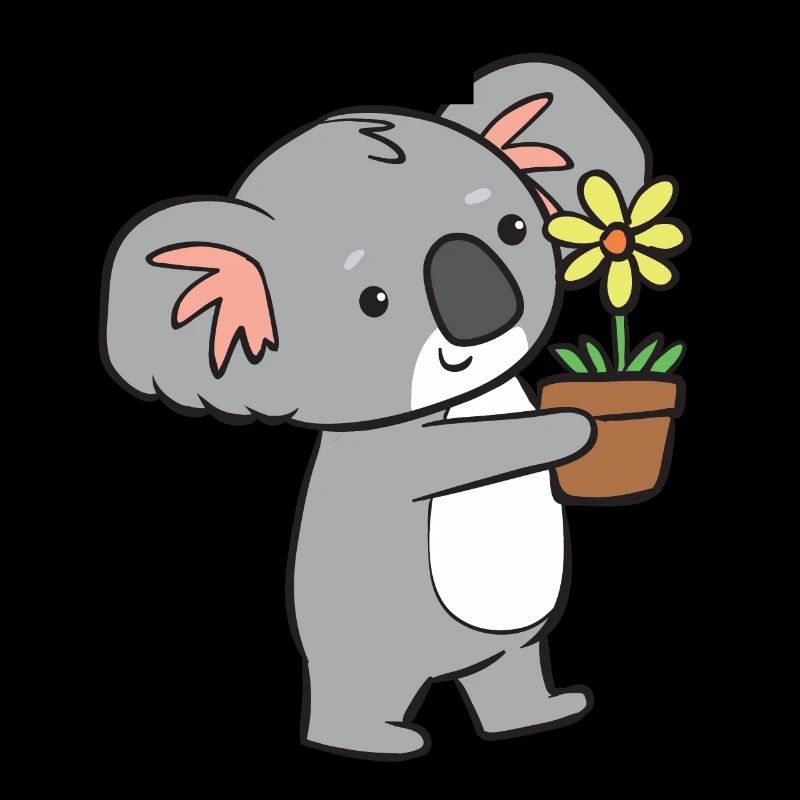 Koala - avec fleur