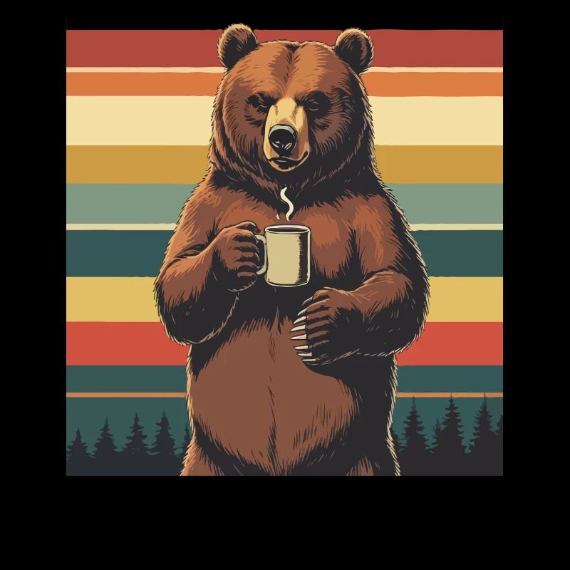 Grim Bear Coffee Mug Bears Coffee Tired
