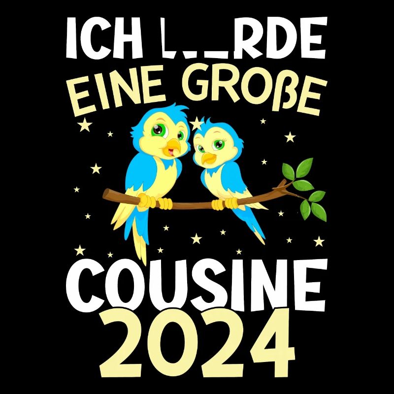 Kinder Ich werde Große Cousine 2024 T-Shirt Eule