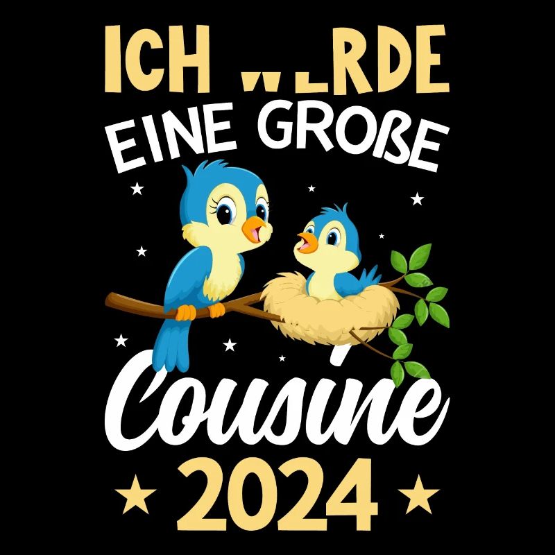 Kinder Ich werde Große Cousine 2024 T-Shirt Eule