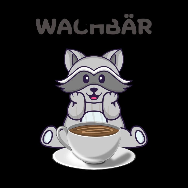 Niedliches Wachbär Design mit Kaffee