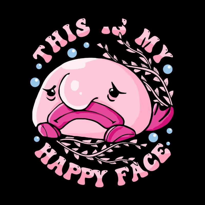 Costume de Blobfish - Visage de poisson Blob laid -