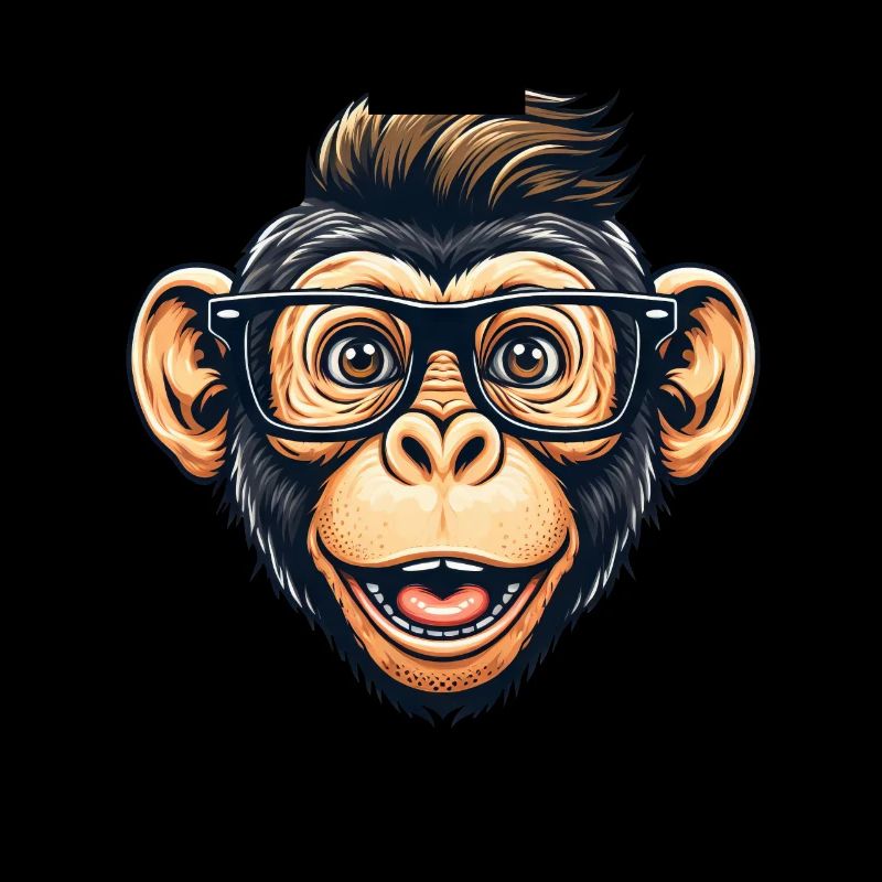 Chimpanzee nerd with glasses