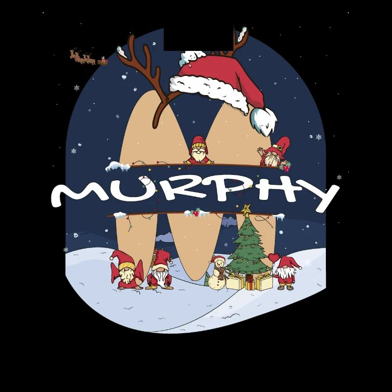 Impressionnant Murphy nom w chapeau de père Noël dans le thème de Noël