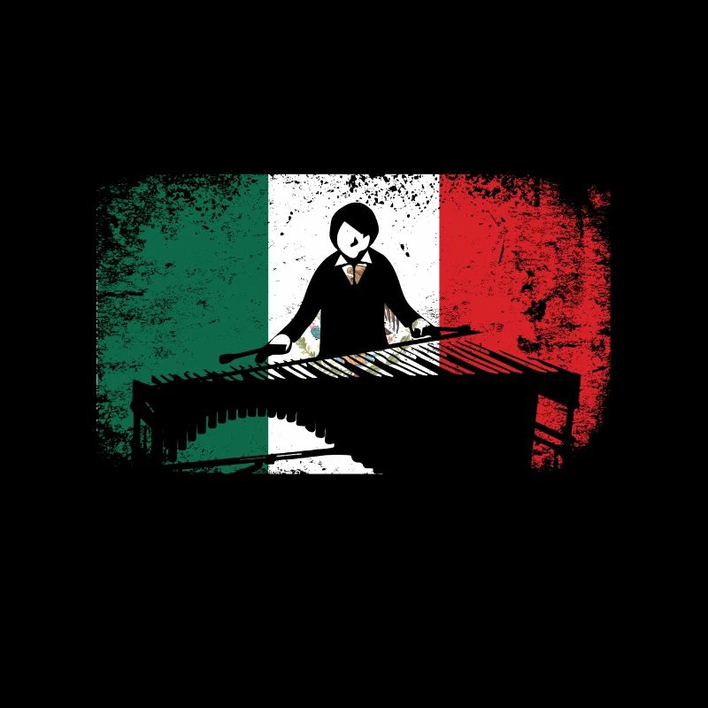 Mexican flag marimba player marimbist