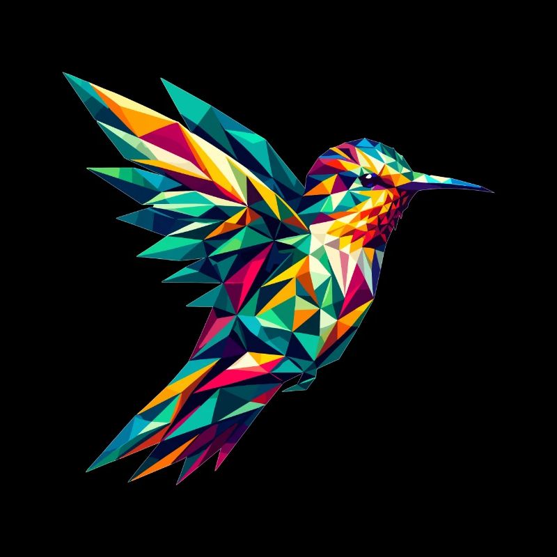 Colibri dans la représentation polygonale