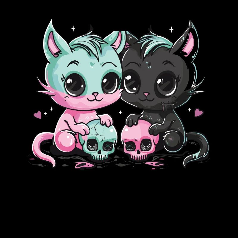 Kawaii Cat Pastel Goth Devilish