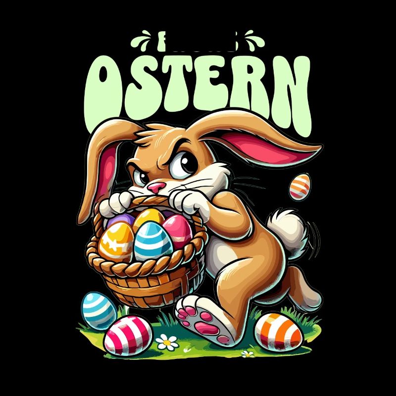 Frohe Ostern Lustiger Hase Mit Eiern