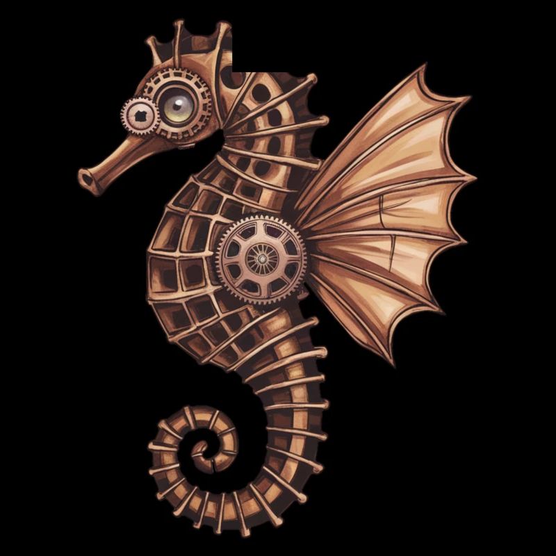 Design complexe d’hippocampe Steampunk
