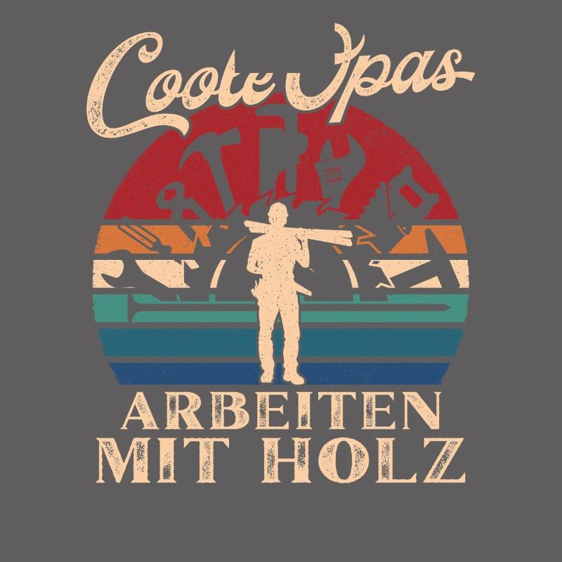 Coole Opas arbeiten mit Holz Retro Großvater