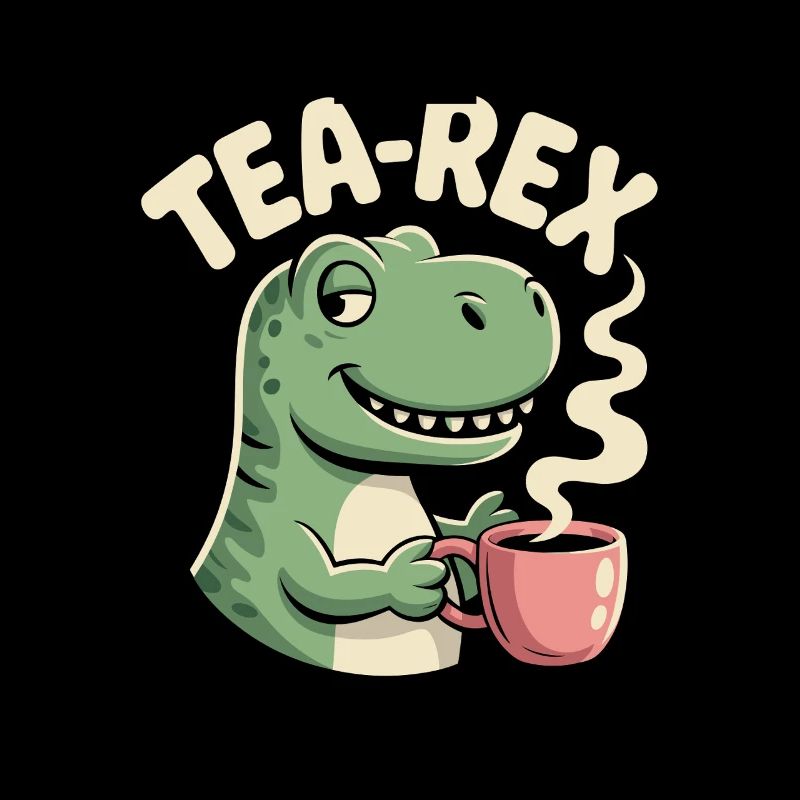 Lustiges Tee Design mit Tea rex