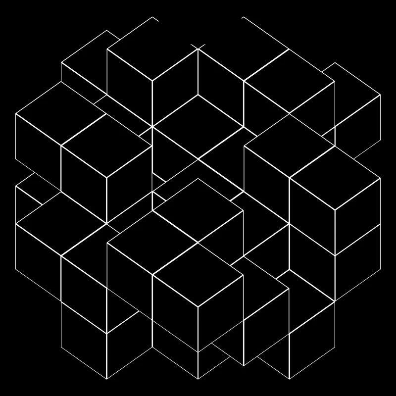Cube blanc transparent