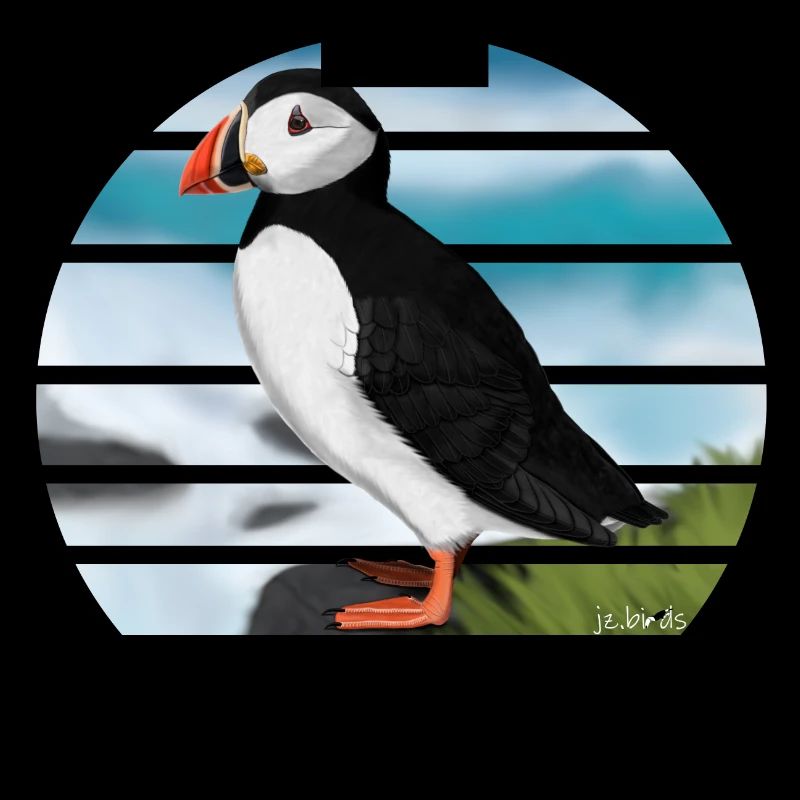 Illustration de conception d'oiseau macareux moine peint