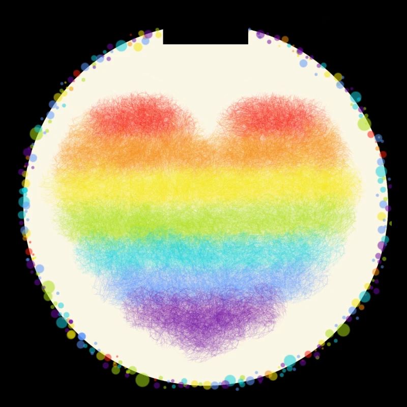 Regenbogen Herz mit Konfetti bunt