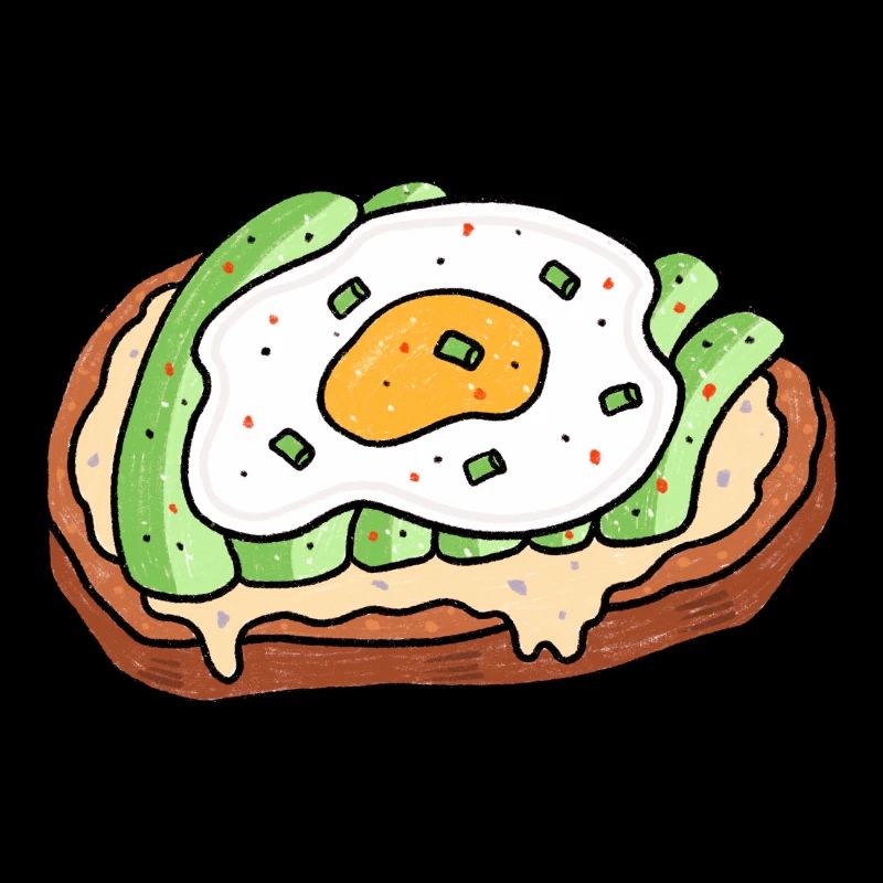 Avocado Fried Egg Bread Snack