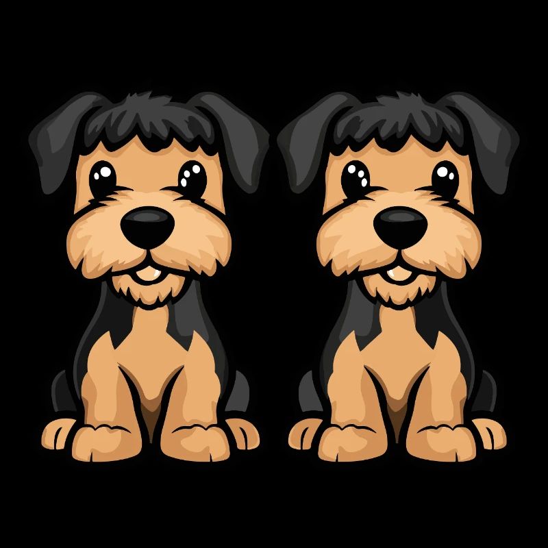 Airedale Terrier Hund Comic