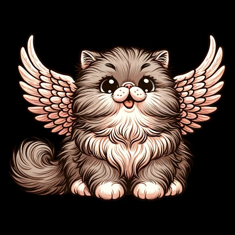 Chat persan ange fourrure moelleuse