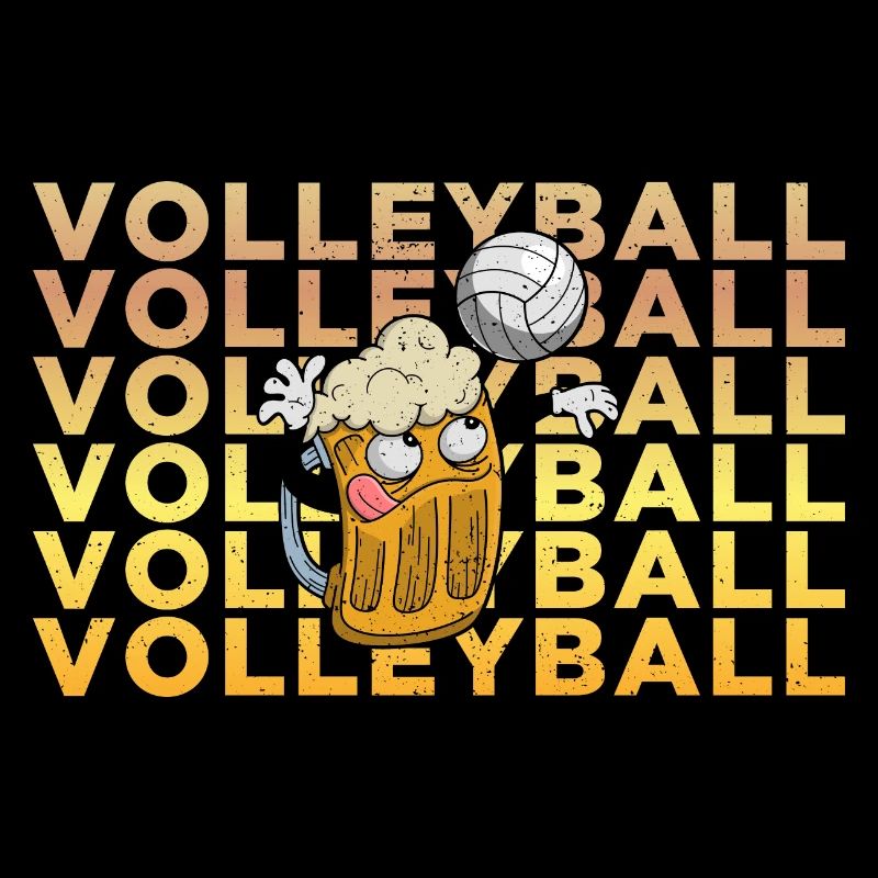 Volleyball Bier Biertrinker Volleyballtrainer
