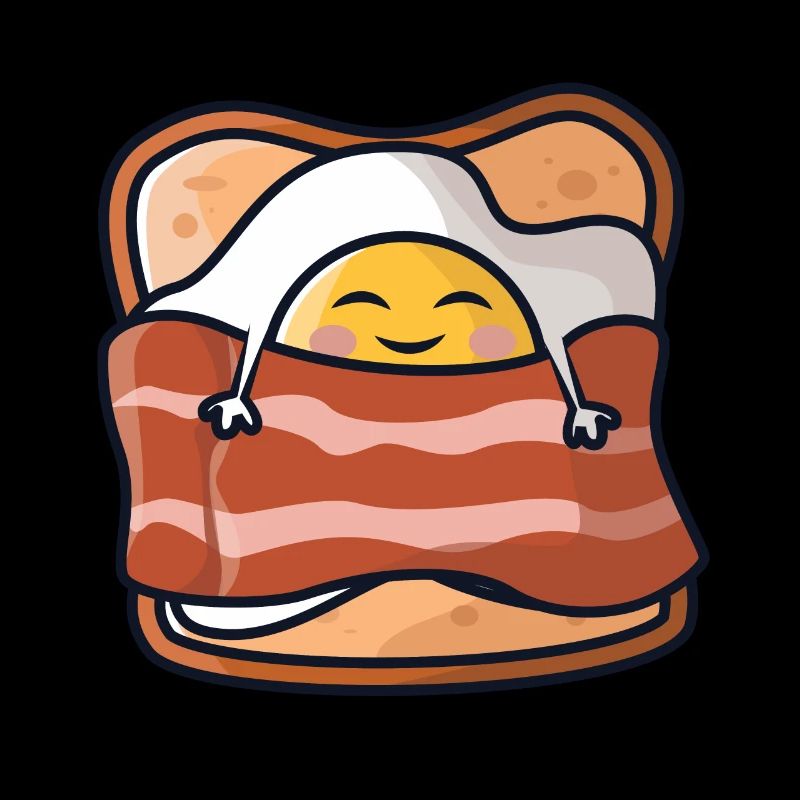 Sleeping breakfast/fried egg, toast and bacon