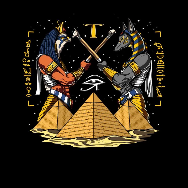 Dieux égyptiens Anubis Horus Ancient Pyramids Ankh