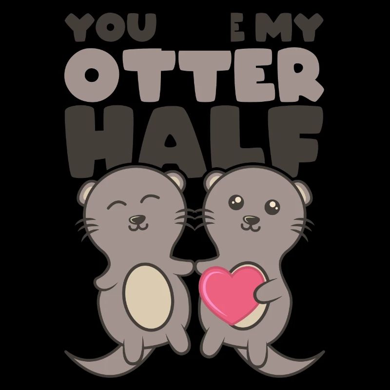 Mon cadeau de loutre de mer OTTER HALF LOVE pour les couples