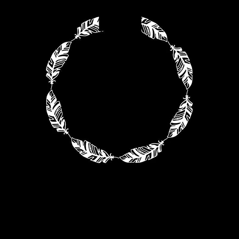 Outline Circle Frame Feather Feather Design