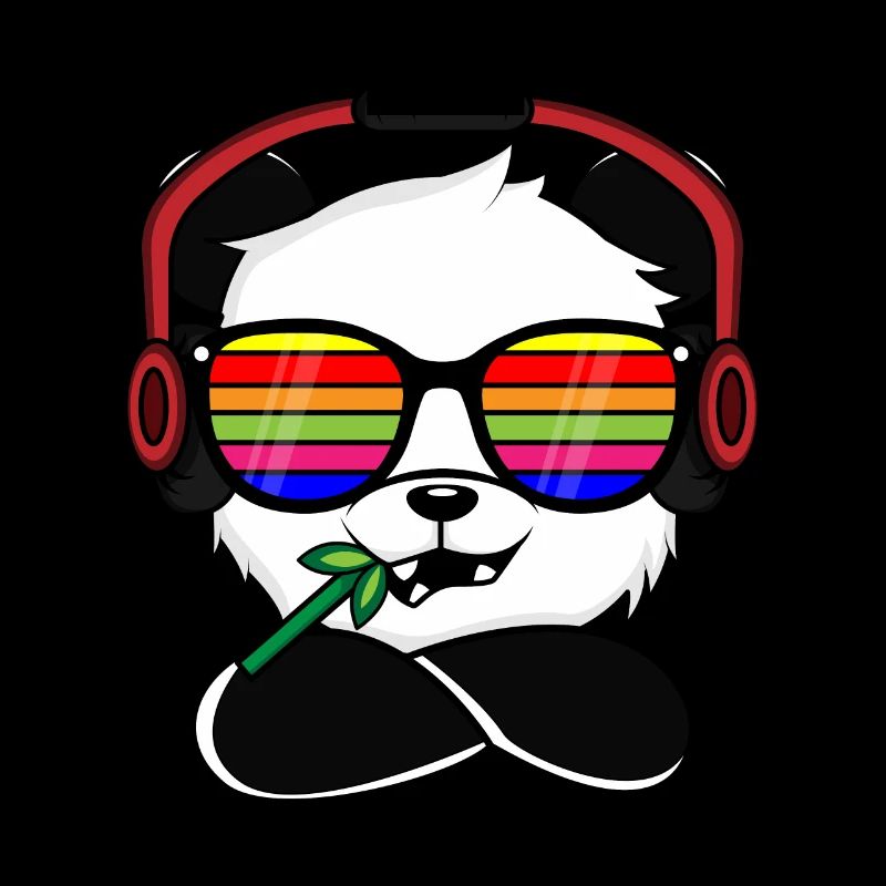 Regenbogenbrille Cool Panda - Kopfhörer Überohr