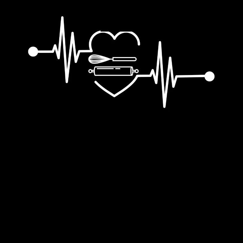 Rolling Pin Heartbeat Funny Baking Cool Baker