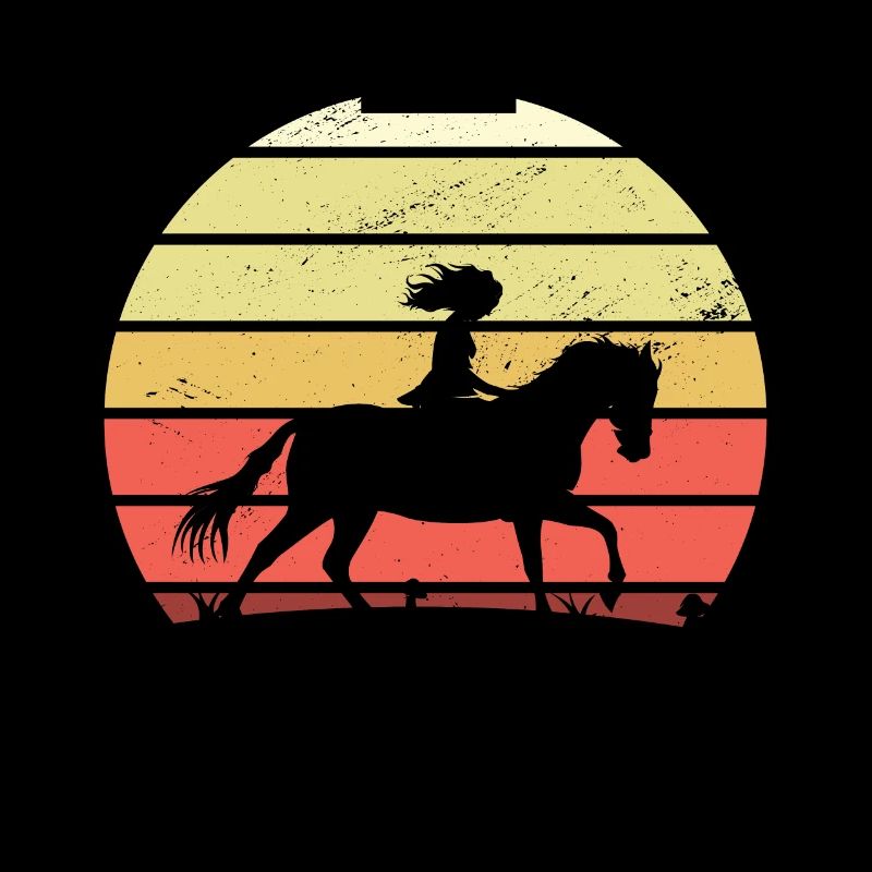 Rétro fille cheval