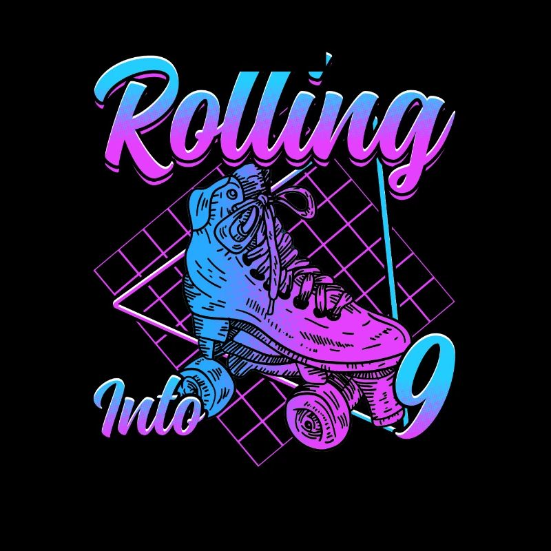 Rolling into 9 Roller Skate Birthday