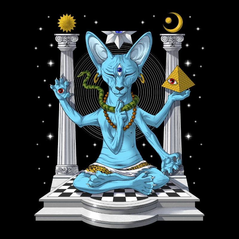 Sphynx Katze Psychedelische Shiva
