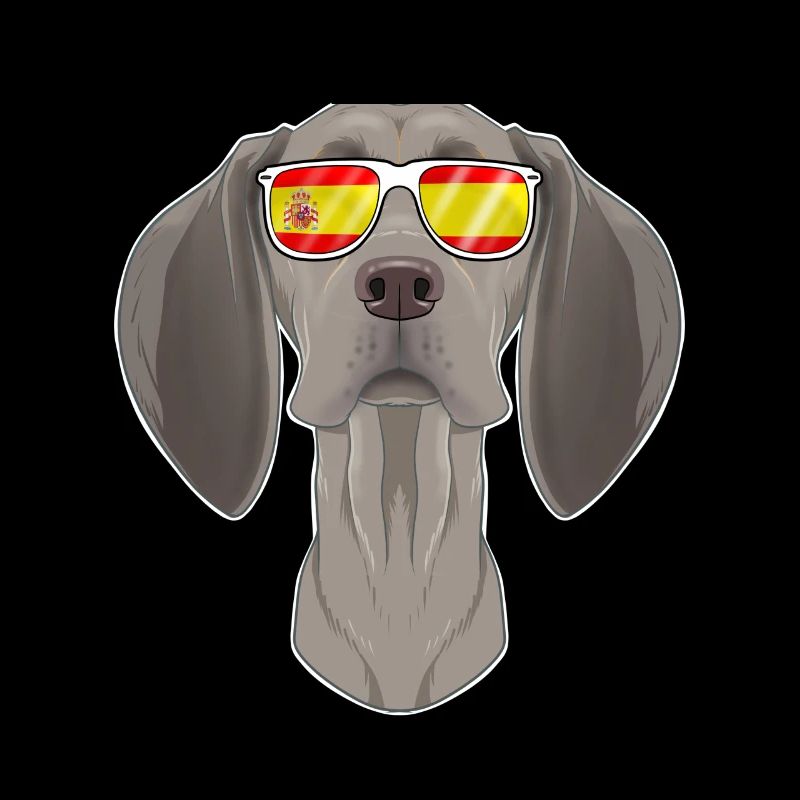 Weimaraner I Espagne Lunettes de soleil I Drapeau espagnol