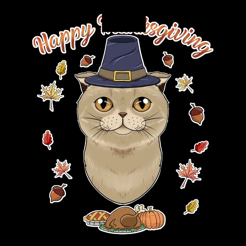 Scottish Fold Cat Lover I Joyeux Thanksgiving
