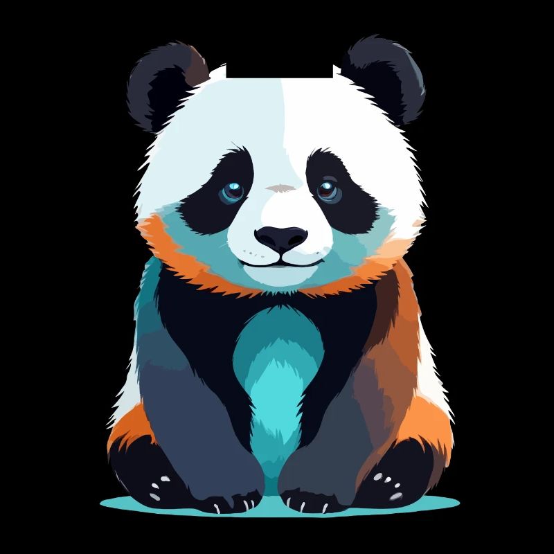 Panda Vector Art with Vibrant Colour Illustration