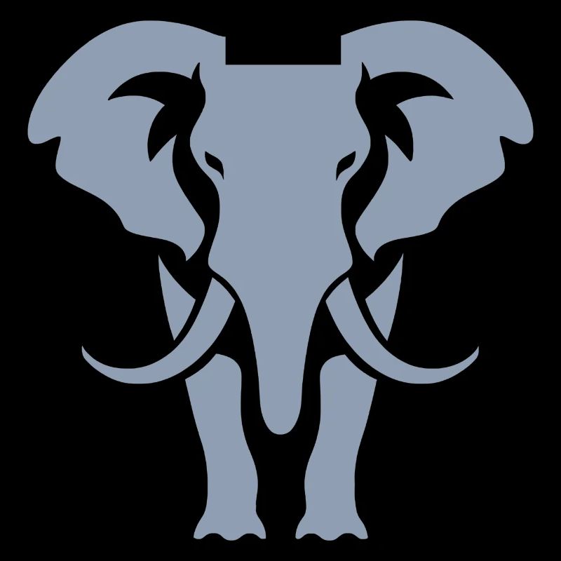 Elephant Silhouette White Logo