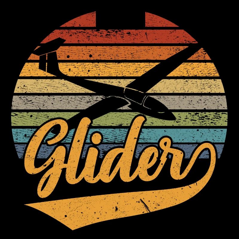 Retro Planner Glider Soaring Aircraft Pilot