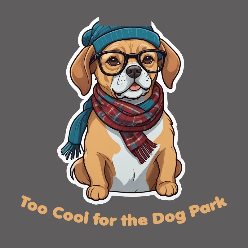 Chien hipster dans le parc