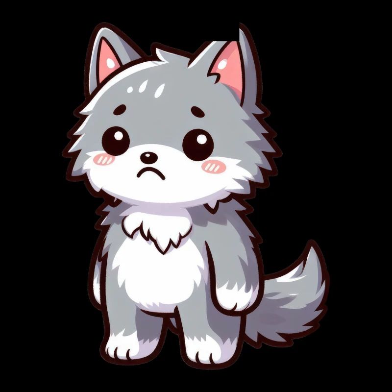 Triste petit loup mignon
