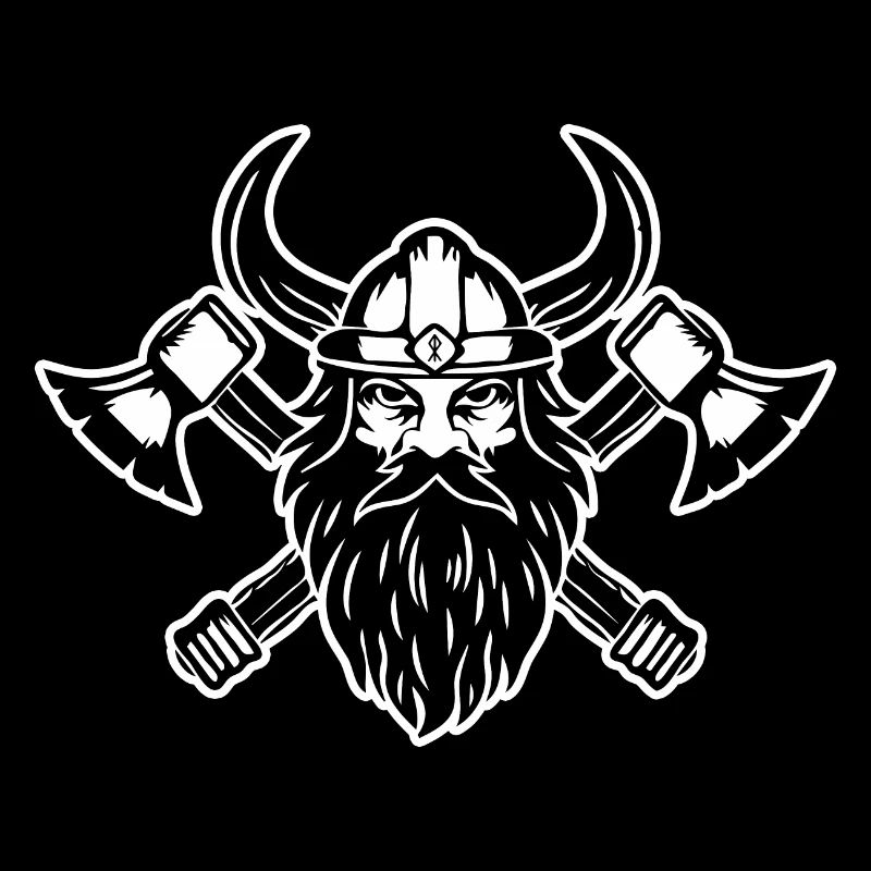 Viking avec hache et casque