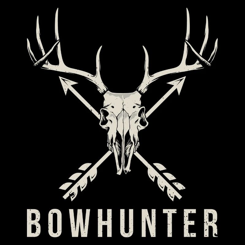 Bowhunter Deer Skull cadeau de chasse à l'arc minimaliste