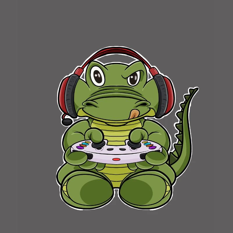 Crocodile With Gaming Controller I Funny Gaming I