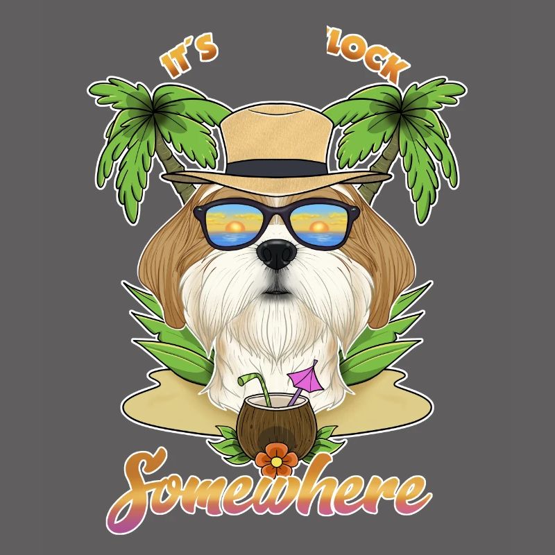 It Is 5 OClock Somewhere Drinking Shih Tzu