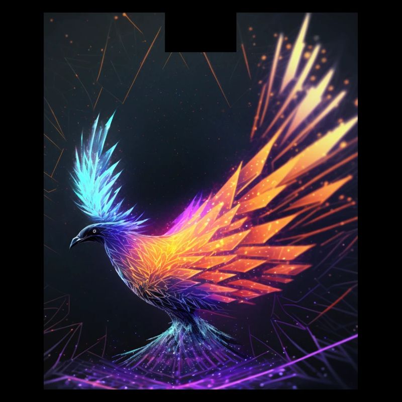 Géométrique Phoenix Oiseau Polygone Abstrait Mystique