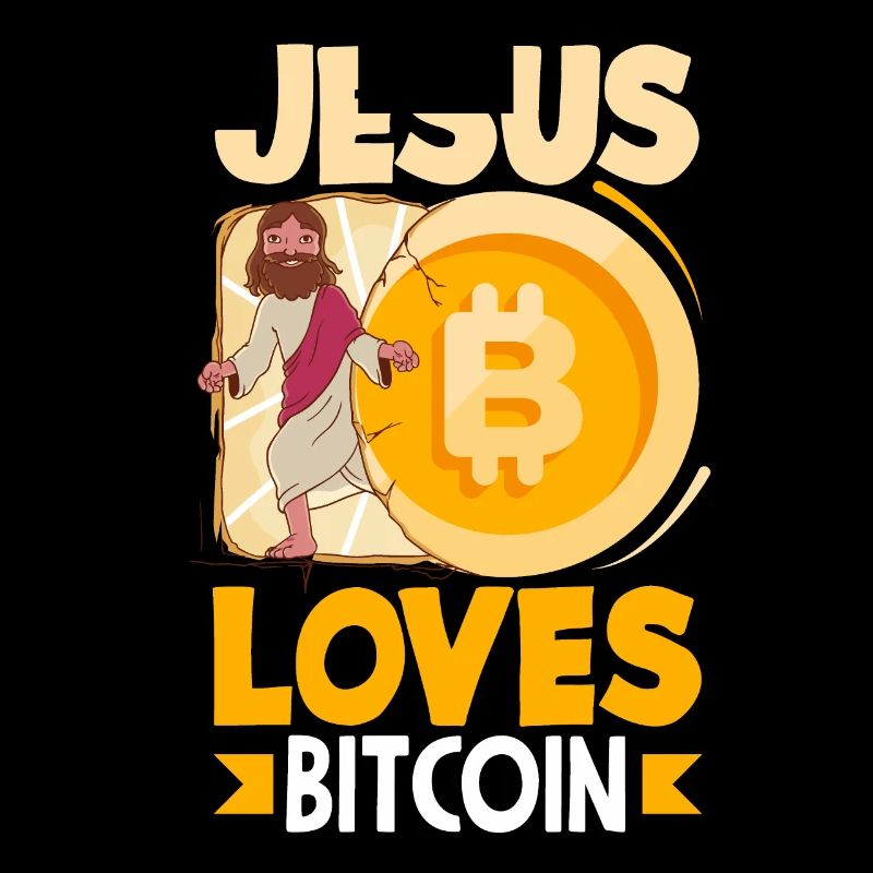Jésus aime Bitcoin Religous Cryptocurrency BTC