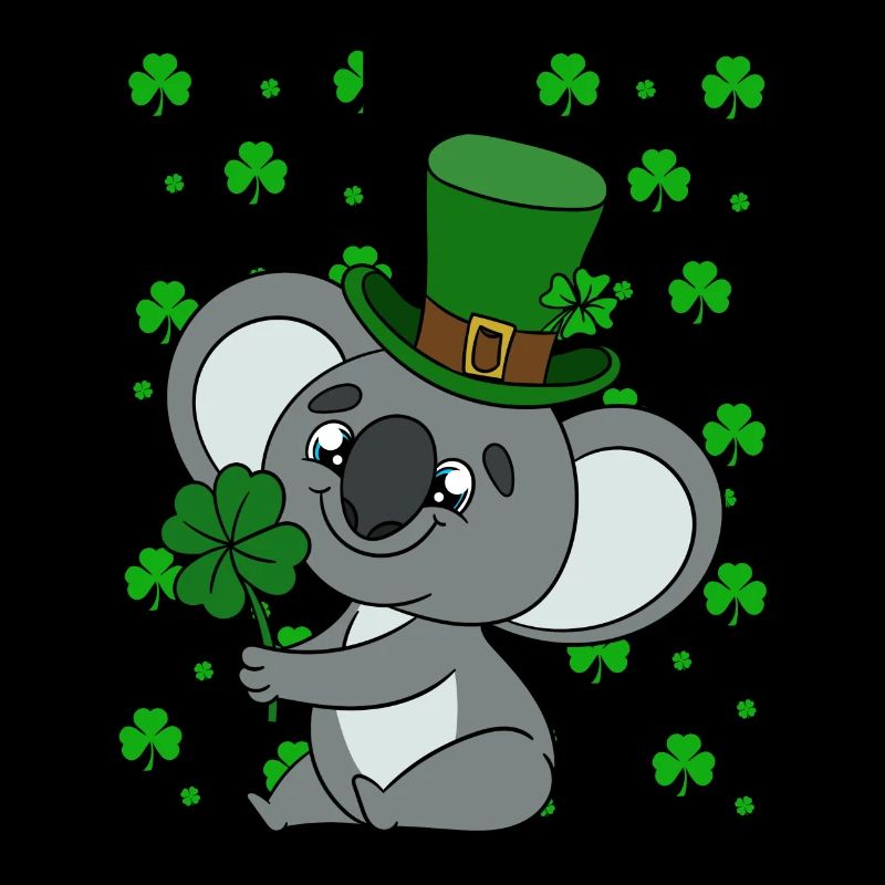 Niedlicher Koala mit Hut Saint Patrick's Day