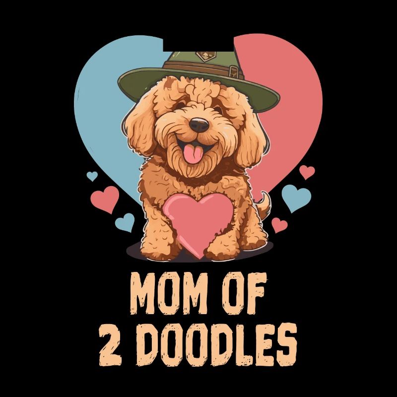 Maman De Deux Doodles Goldendoodle Chien Doodle Mama