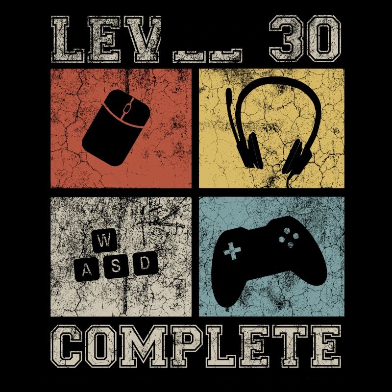30 Geburtstag Gamer Level 30 complete Vintage
