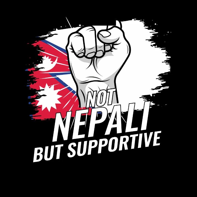 Not Nepali But Supportive Nepal Flag Country