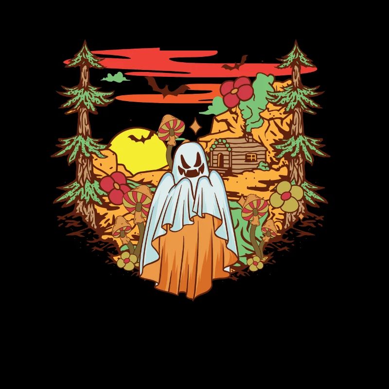 Gothic Forest Boo Ghost Spooky Season Mushroom